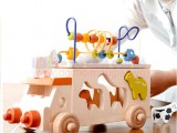 Đồ chơi gỗ xe tải luồn hạt và thả hình động vật đa năng TH002