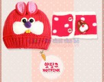 Set mũ len thỏ Bunny kèm khăn choàng dễ thương KM007